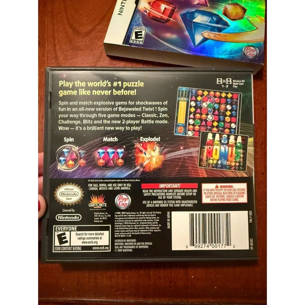 Bejeweled Twist Nintendo DS 2010 Complete With Slip Cover Pop Cap CIB
